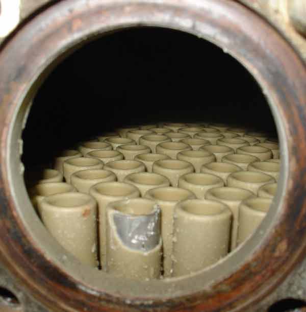 Lime scale build up on a ships evaporators